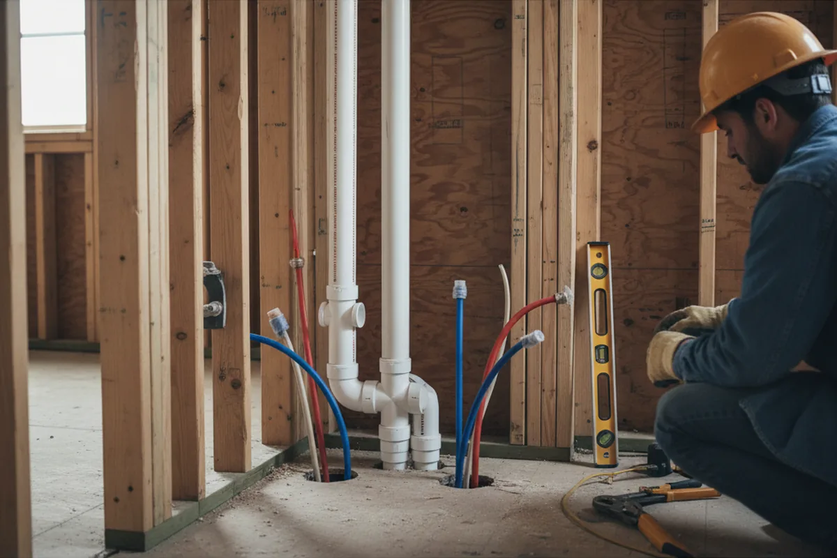 Drain and supply rough-in during Garbage Disposal Repair in Wallingford